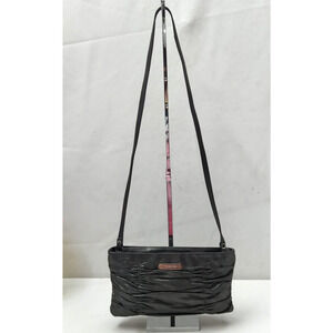 Michael Kors Metallic Gray Leather Zipper Closure Small Shoulder Bag